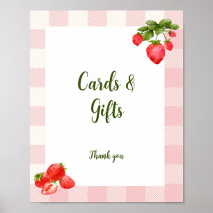 Affiche Panneau personnalisable Berry First Birthday