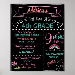 Affiche Panneau personnalisable de premier jour d'école TO