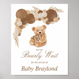 Affiche Panneau personnalisable en pampa marron neutre Our