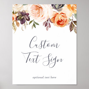 Affiche Panneau personnalisé avec texte de Rustic Earth Fl