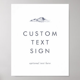 Affiche Panneau personnalisé avec texte Simple Mountain Ca