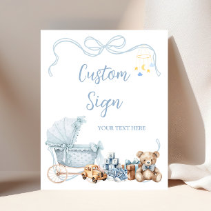Affiche Panneau personnalisé Baby Shower Carrosse Coquette