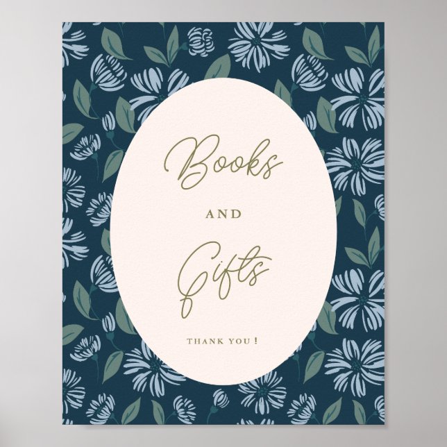 Affiche Panneau personnalisé Baby shower floral de fleurs  (Devant)