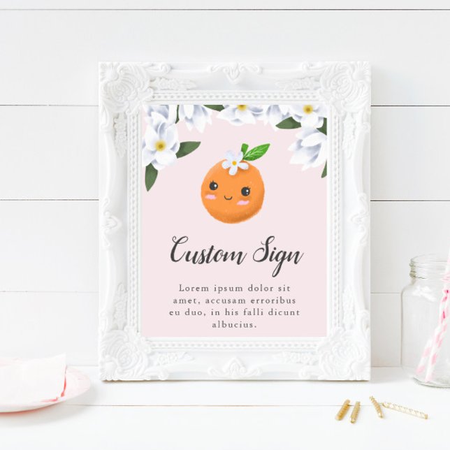 Affiche Panneau personnalisé Baby shower rose petit croûte (Créateur téléchargé)