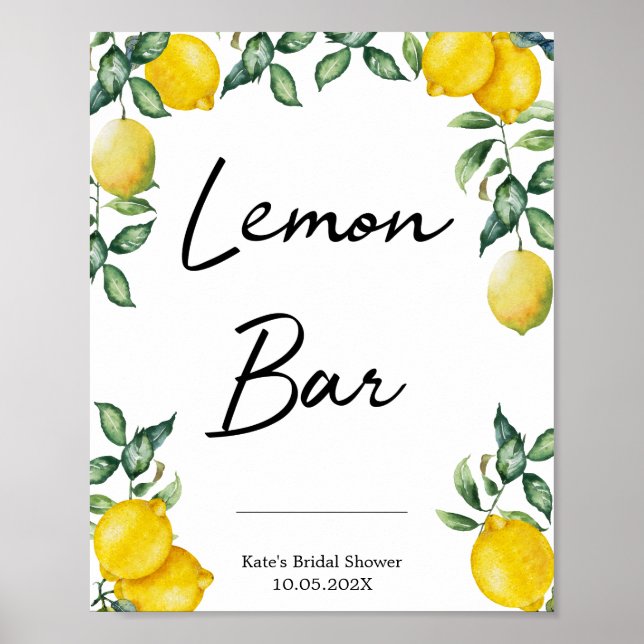 Affiche Panneau personnalisé de citrons de bar à citrons (Devant)