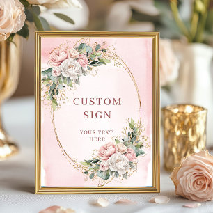 Affiche Panneau personnalisé de fleurs rose poudré à l'aqu
