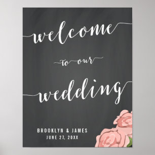 Affiche Panneau personnalisé de réception de mariage de ta