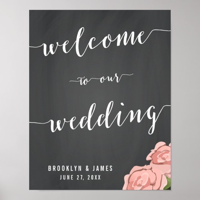 Affiche Panneau personnalisé de réception de mariage de ta (Devant)