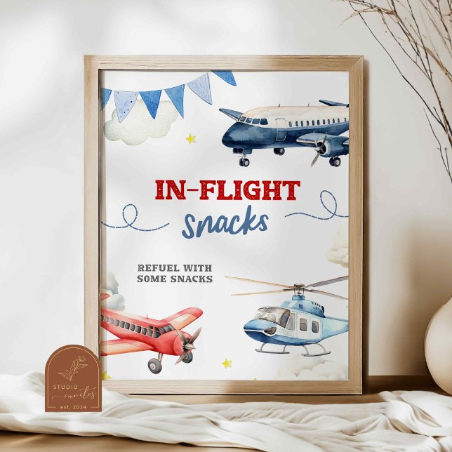 Affiche Panneau personnalisé de snacks en vol sur le thème (Créateur téléchargé)