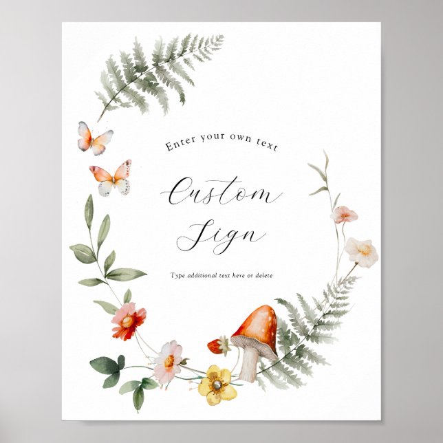 Affiche Panneau personnalisé du champignon forestier encha (Devant)