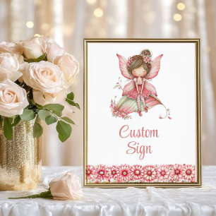 Affiche Panneau Personnalisé Fées Fleurs Roses Fantaisie 2