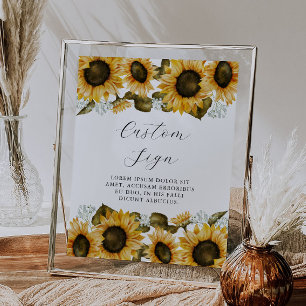 Affiche Panneau personnalisé Fête des mariées tournesol