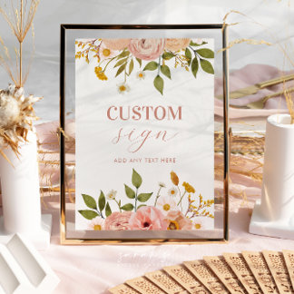 Affiche Panneau personnalisé Fleurs Bohèmes