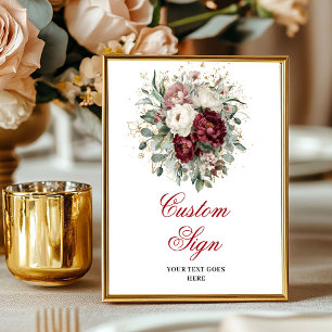 Affiche Panneau Personnalisé Marron Foncé Floral Eucalyptu