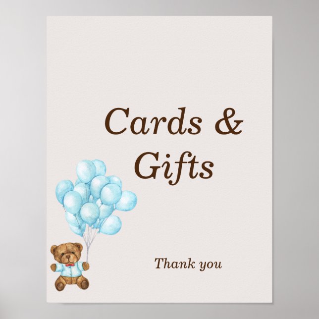 Affiche Panneau personnalisé pour Baby Shower Baby Blue Be (Devant)