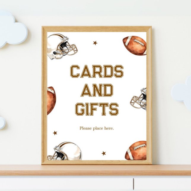 Affiche Panneau personnalisé pour fête d'anniversaire de f (Football Birthday Party Sign)