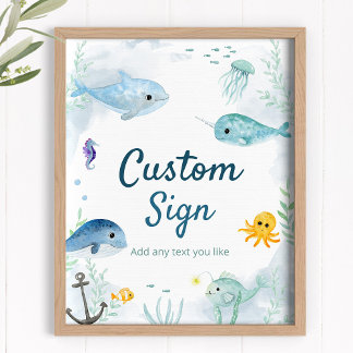 Affiche Panneau personnalisé pour la fête sous-marine