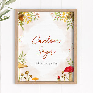 Affiche Panneau personnalisé pour le baby shower des bois
