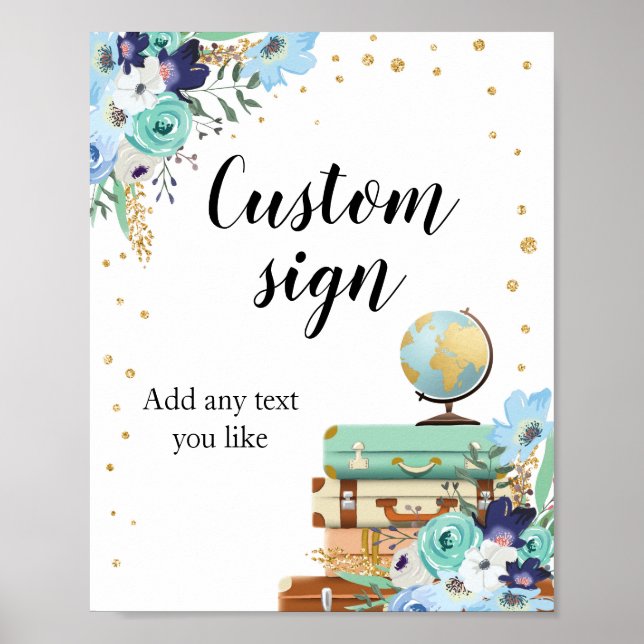 Affiche Panneau personnalisé Sweet Adventures Globe de voy (Devant)