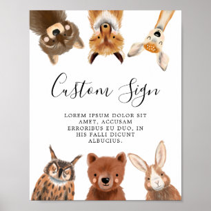 Affiche Panneau personnalisé Woodland Party