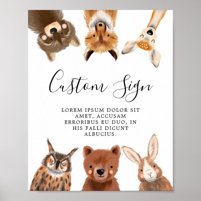 Affiche Panneau personnalisé Woodland Party (Devant)