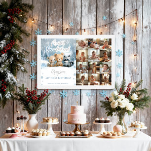 Affiche Panneau photo de la première année bleu Onederland