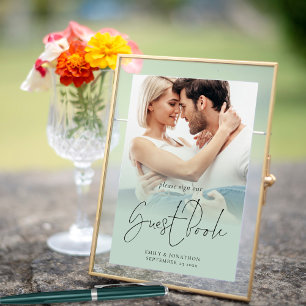 Affiche Panneau Photo Overlay Invité Livre Mariage Sage Gr