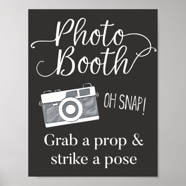 Affiche Panneau Photomaton, Prenez un Accessoire et Prenez (Devant)