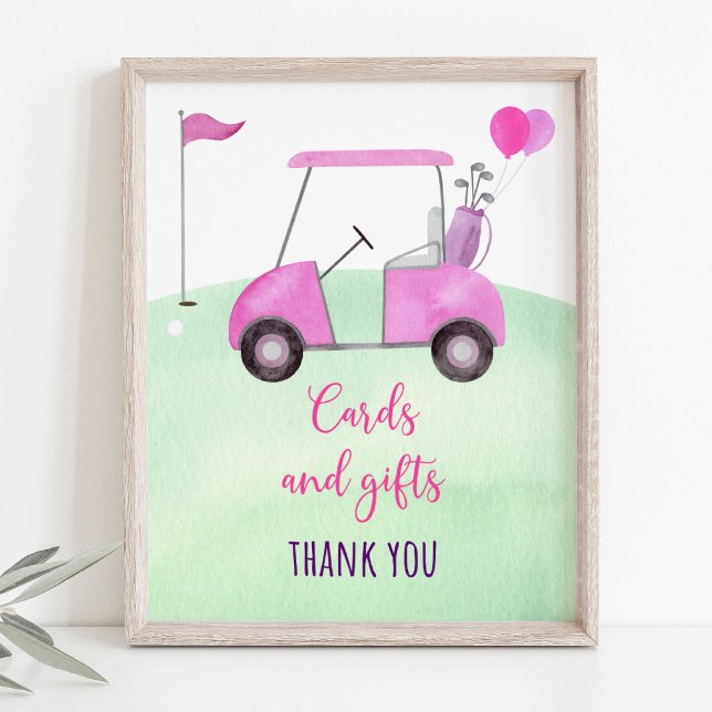 Affiche Panneau Pink Golf Cartes et cadeaux d'anniversaire (Créateur téléchargé)