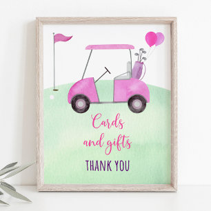 Affiche Panneau Pink Golf Cartes et cadeaux d'anniversaire