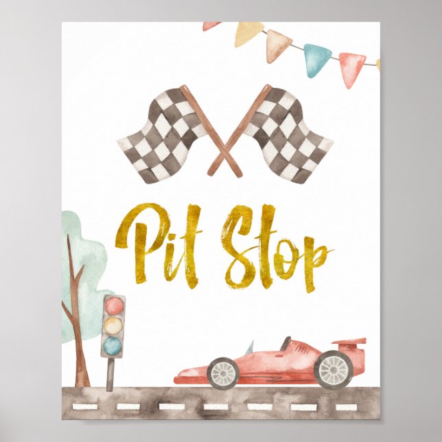 Affiche Panneau Pit Stop Racing (Devant)