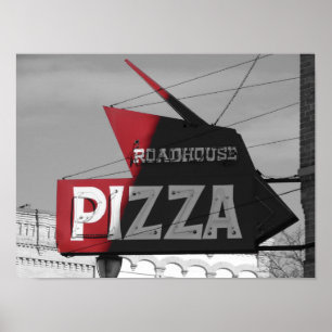 Affiche Panneau Pizza Road House