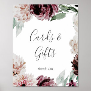 Affiche Panneau pour Cartes et Cadeaux Floral Romance