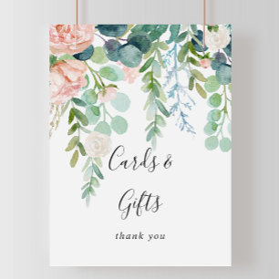 Affiche Panneau pour Cartes et Cadeaux Floraux Tropicaux