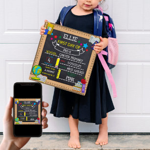 Affiche Panneau pour le premier jour de la maternelle à co