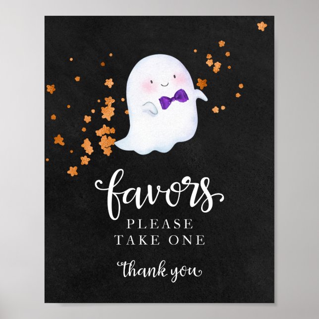 Affiche Panneau pour les Faveurs de Baby Shower d'Hallowee (Devant)