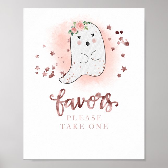 Affiche Panneau pour les Faveurs de Baby Shower d'Hallowee (Devant)