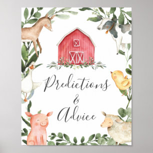 Affiche Panneau Prédictions et conseils du Baby shower agr