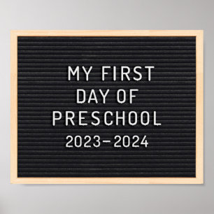 Affiche Panneau premier jour de maternelle premier jour d'