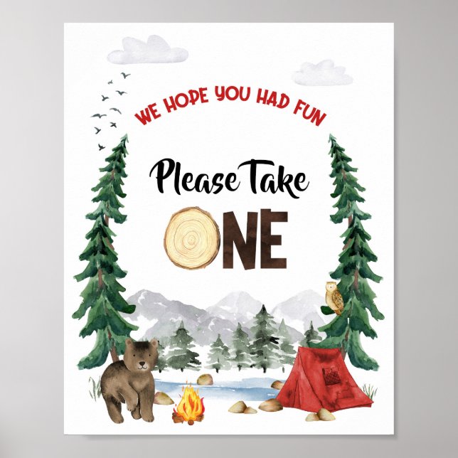 Affiche Panneau Prière de Prendre un Cadeau de Fête (Devant)