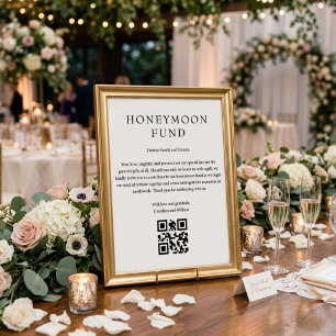 Affiche Panneau QR de fonds de lune de miel pour mariage m