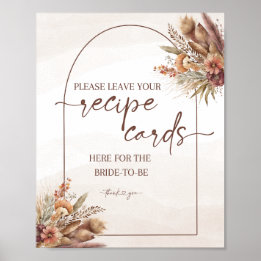 Affiche Panneau Recette Boho Pampas Grass