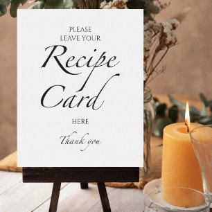 Affiche Panneau Recette Fête des mariées noir et blanc