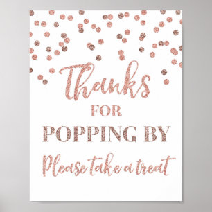 Affiche Panneau Remerciements Confettis Rose Gold