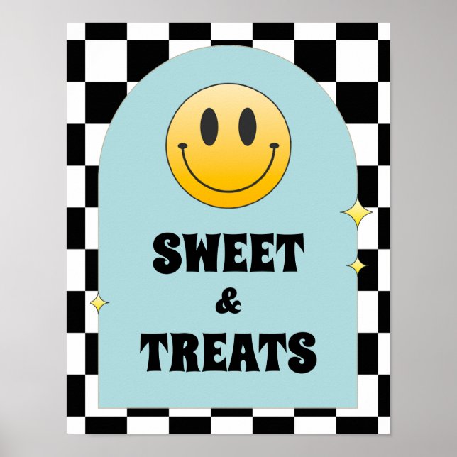 Affiche Panneau Retro One Happy Dude Anniversaire Sweet &  (Devant)