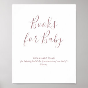 Affiche Panneau Rose Gold Books pour Baby Shower