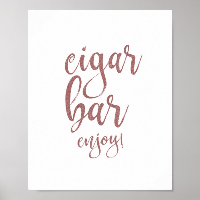 Affiche Panneau Rose or  de la barre Cigar Parties scintil (Devant)