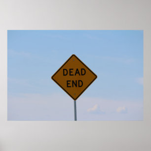 Affiche Panneau routier de cul-de-sac