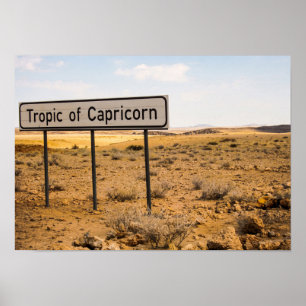 Affiche Panneau routier du Tropique du Capricorne