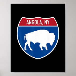 Affiche Panneau routier interétatique de l'Angola New York